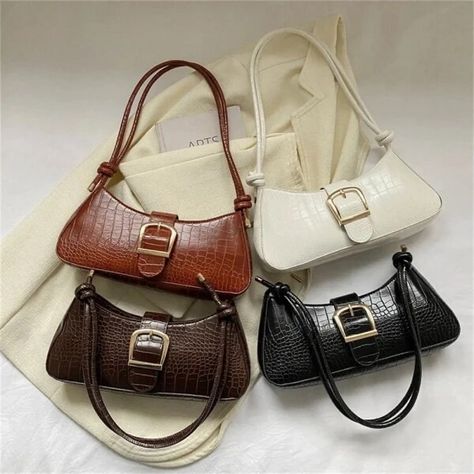 Just found this amazing item on AliExpress. Check it out! $0.99 93％ Off | Women Stylish PU Leather Sling Bag Solid Color Shoulder Bag Underarm Bag Fashionable Portable Large Capacity Handbag Baguette Purse, Beg Tangan, Leather Sling Bag, Popular Bags, Stylish Shoulder Bag, Underarm Bag, Casual Tote, Types Of Bag, Handbags For Men