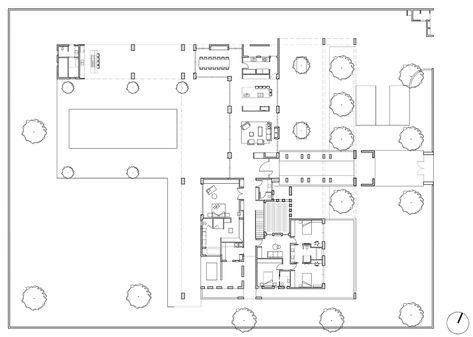 Israelevitz Architects turns a building structure into an enigma - News - Frameweb Laundry Room Doors, Dining And Living Room, Building Structure, Small Office, House Floor Plans, Floor Plan, Architects, House Plans, Floor Plans