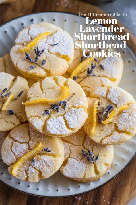 Welcome to *The Ultimate Guide to Lemon Lavender Shortbread Cookies*! This guide will take you through the enchanting world of these delicate, buttery cookies that beautifully combine the bright zest of lemon with the floral notes of lavender. Perfect for tea time, gifting, or indulging your sweet tooth, these cookies are a must-bake Honey Lavender Dessert, Tea Time Sweets, Lemon Lavender Shortbread Cookies, Sage Cookies, Tea Party Sweets, Summer Baked Goods, High Tea Recipes, Cookie Character, Lavender Food