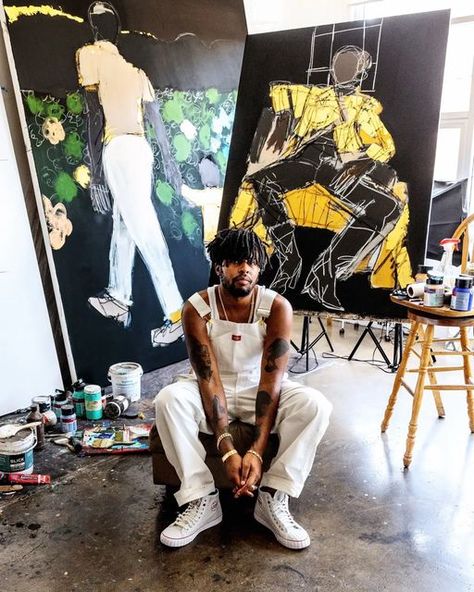 Solo Art Exhibition, Ferrari Sheppard, Art Director Aesthetic, Art Exhibition Aesthetic, Dude Aesthetic, Painter Man, Painter Photography, Artist Portrait, Photo Shoot Location