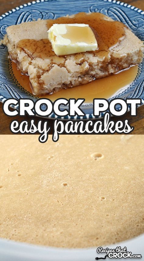 Crockpot Pancakes Slow Cooker, Pancakes In Crockpot, Crockpot Pancakes, Crockpot French Toast, Crockpot Meatloaf Recipes, Pancakes For Two, Delicious Pancakes, Crock Pot Recipe, Slow Cooker Breakfast