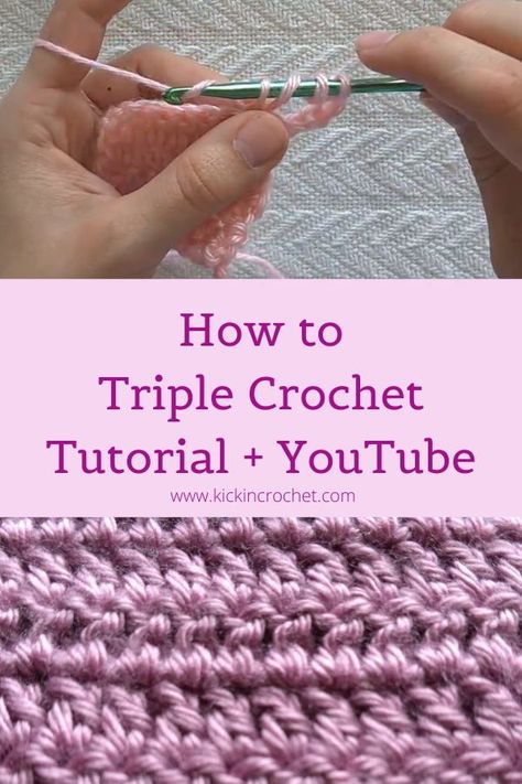 How To Triple Crochet, Crochet Stitch Guide, Moss Crochet, Chunky Yarn Crochet Pattern, Triple Crochet Stitch, Stitch Step By Step, Triple Crochet, Chunky Crochet Blanket Pattern, Beginning Crochet