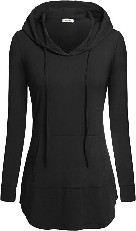 BEPEI Pullover Hoodies for Women Tunic Sweatshirts to Wear with Leggings Long Sleeves Casual Workout Sport Top Pocket Fall and Winter Clothes Crewneck Fashion 2022 Dark Grey XL at Amazon Women’s Clothing store Green Faux Leather Jacket, 2024 Clothes, Women Tunic, Olive Pants, Pocket Tunic, Dressy Shirts, Tunic Tops Casual, Tunic Hoodie, Casual Tunics