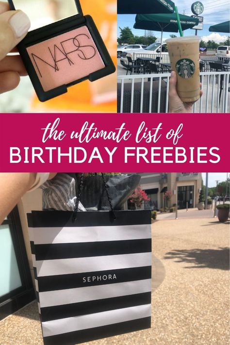 The ULTIMATE List of Birthday Freebies You can get this year! Over 65 Different Freebies to Choose From! Free Birthday Stuff 2023, List Of Birthday Freebies, Bday Freebies List, Free Stuff On Your Birthday List, Free Birthday Stuff List, Free Birthday Freebies, Birthday Deals Free Stuff, Places To Get Birthday Freebies, Where Can I Get Free Stuff On My Birthday