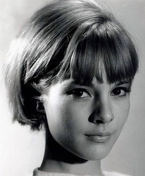 French Bob Haircut With Bangs Round Face, Short 60s Hairstyles, Sylvie Vartan 60s, 50s Bob, Short Hair Portrait, 70s Short Hair, 60s Short Hair, Trendy Bob Haircuts, Trendy Bob