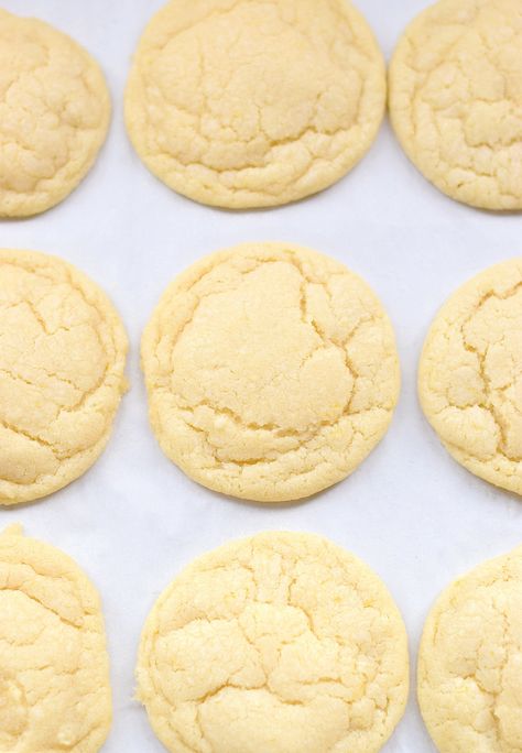 No-Butter Soft Lemon Cookies | Truffles and Trends Coconut Oil Desserts, Coconut Oil Dessert Recipes, Cookies Coconut Oil, Cookie Recipe No Butter, Cookies Made With Coconut Oil, Moist Lemon Loaf, Cookies With Coconut Oil, Cookie Recipes Without Butter, Soft Lemon Cookies