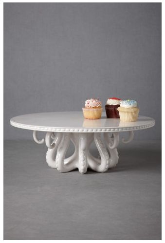 I think I need an octopus cake stand.... Yup...I do! Tentacled Server Cake Stand at BHLDN Octopus Cake, Octopus Art, Decoration Inspiration, White Cake, Cake Plates, Kitchen Stuff, Decoration Design, Cake Stand, Octopus