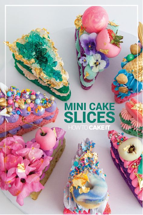 What's better than one big cake? Many customized mini cake slices! These cake slices are easy to gift and make for your Valentine's! Mini Cake Slices, Pizza Cake Ideas, How To Cake, Cake Pizza, Big Cake, Cake Slices, Realistic Cakes, Pizza Cake, Chocolate Chip Cookie Cake