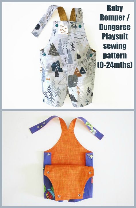 Baby Dungarees Pattern, Baby Overalls Pattern, Cargo Bermuda Shorts, Toddler Sewing Patterns, Boys Sewing Patterns, Shorts Sewing Pattern, Romper Sewing Pattern, Baby Romper Pattern, Baby Dungarees