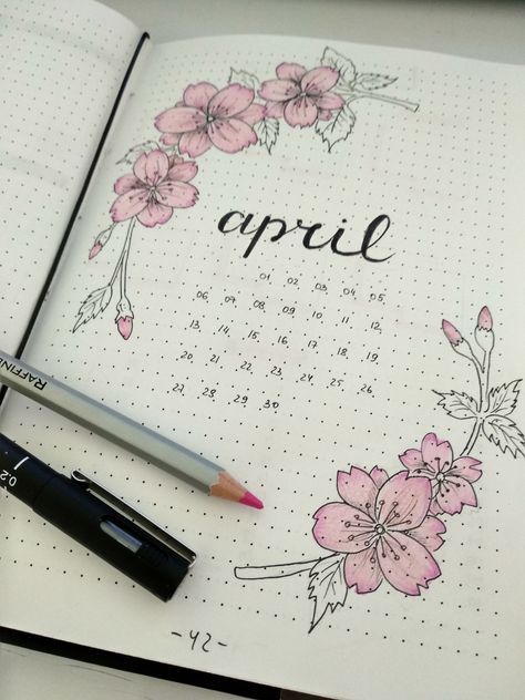 My bullet journal - April Tulip Bullet Journal Theme, April Journal, Bullet Journal April, Journal April, Boarders Designs For Projects, Bullet Journal October, April Bullet Journal, May Bullet Journal, Bullet Journal Month