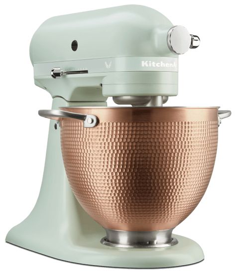 Copper Kitchenaid Mixer, Pistachio Kitchen, Pistachio Kitchenaid, Kitchenaid Artisan, Countertop Appliances, Kitchenaid Stand Mixer, Artisan Food, Copper Bowl, Stainless Steel Accessories