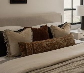 Brook Linen Bedding, Dark Cream Bedroom, Brook Linen, Styled Bedroom, Austin Homes, Dream House Rooms, Linen Bedroom, Small Room Bedroom, Main Bedroom