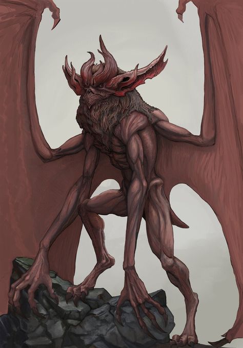 Ancient Vampire Art, Vampiric Monster, Vampire Monster Art, Bat Monster Art, Vampire Beast, Witcher Vampire, Vampire Creature, Vampire Dragon, Monsters Reference