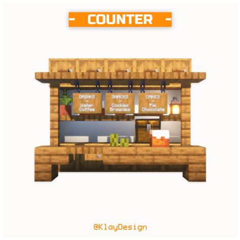 TAVERN IDEAS 🍺🥘 I was just chilling in a minecraft server and decided to build a tavern. So heres three ideas I came up with! Rate them 1-10 🫣 Hope you like them! ——————————————— ⁃ 🪴 Follow @klay.design_mc for more! ⁃ 💬 Lemme know your thoughts! ⁃ 🙌 Complementary Shaders ⁃ 🍳 Repost with credits only! ——————————————— #minecraft #minecraftbuild #minecraftdesign #minecraftideas #minecraftinterior #minecraftinspiration #minecrafthouse #minecraftbuilding #tavern #medievaltavern Minecraft Small Cafe Ideas, Small Shop Minecraft Ideas, Minecraft Food Shop Ideas, Coffee Bar Minecraft, Market Place Minecraft Build, Minecraft Cashier Counter, Food Stands Minecraft, Minecraft Kitchen Island, Kitchen Table Minecraft