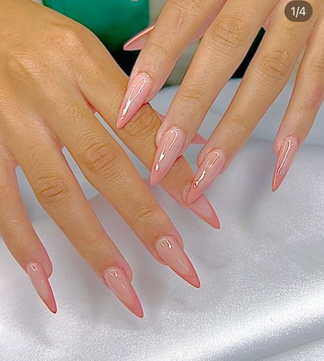 Clear Nude Acrylic Nails, Different Colour French Tips, Ombré Nails With Design, Classy Stiletto Nails, Early Winter Nails, Cute Nude Nails, Pink Acrylic Nails Coffin, Winter Nails Almond, Cute French Tip Nails