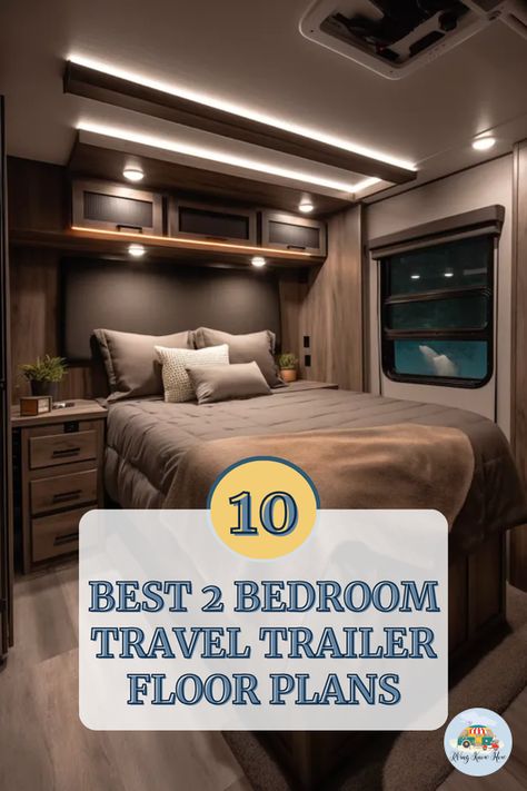 Discover the ultimate comfort on the road with our top 10 2-bedroom travel trailer floor plans for 2022! Perfect for families or those who love extra space. 🚐💨 Have you ever dreamed of a home on wheels that doesn't compromise on privacy and comfort? Click to find your dream RV layout! 🌟 How will you design your travel haven? Share your ideas below! #rvingknowhow #traveltrailer #RVliving #homeonwheels #roadtrip Rv Layout, Trailer Floor Plans, Rv Living Organization, Travel Trailer Floor Plans, Best Travel Trailers, 2 Bedroom Floor Plans, Rv Floor Plans, Rv Travel Trailers, Trailer Plans