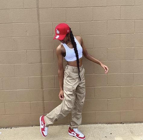 Red Dunks Outfit, Red Dunks, Dunks Outfit, Fly Fits, Looks Pinterest, Swag Outfits For Girls, Tomboy Outfits, Tomboy Style Outfits, Looks Street Style