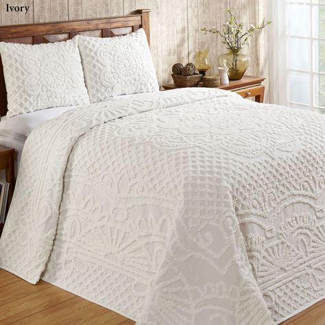 chenille bedspread - Google Search White Bedspreads, Queen Size Bedspread, Queen Bedspread, Chenille Bedspread, Cotton Bedspread, Bedspread Set, Ocean Views, Bedspreads, Quilt Sets