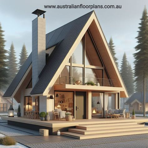 A Frame House Exterior, A Frame Christmas, Scandinavian Modern House, A Frame Cabin Plans, Mountain Home Exterior, Triangle House, Modern Barndominium, A Frame Cabins, Nordic House