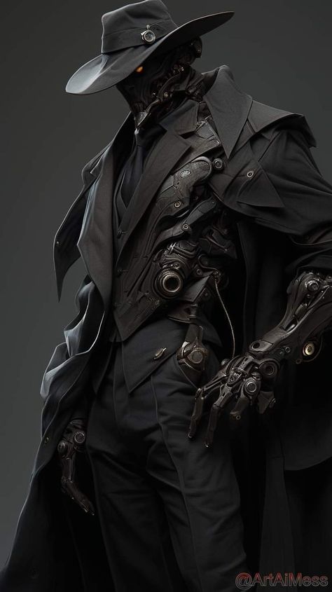 Male Space Outfit, Cyberpunk Space Suit, Cyberpunk Armor Men, Dnd Space Character, Goth Male Oc, Dnd Steampunk Character, Villain Armor, Cyberpunk Villain, Villain Design Concept Art