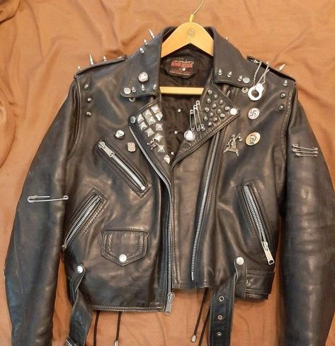 Diy Leather Jacket, Spiked Leather Jacket, Punk Leather Jacket, Battle Jackets, Battle Vest, Punk Jacket, Custom Leather Jackets, Battle Jacket, Diy Jacket