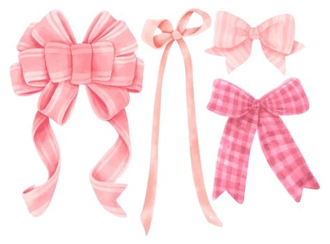 Bow Illustration Ribbon, Anime Ribbon, Bows Illustration, Ribbon Painting, Watercolor Ribbon, Ribbon Illustration, Bow Illustration, Bow Drawing, Bow Art