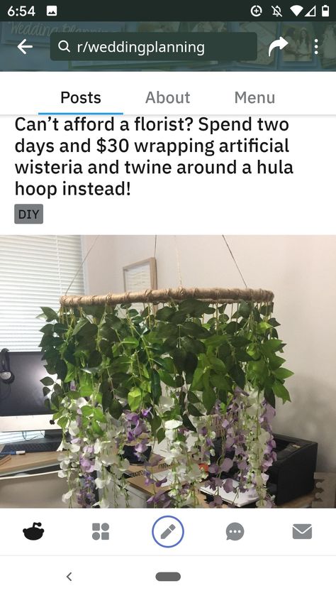 Diy Hula Hoop Chandelier Wisteria, Diy Hula Hoop, Hula Hoop Chandelier, Hoop Chandelier, Hula Hoop, Wisteria, Florist, Wedding Planning, How To Plan