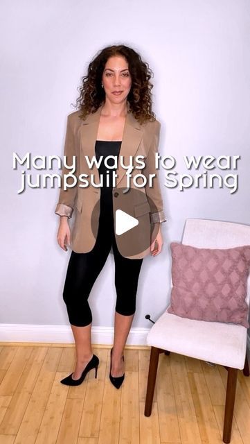 Fashion and inspo style Denim Jumpsuit And Blazer Outfit, Blazer On Jumpsuit, How To Style A Bodysuit Jumpsuit, Pants Jumpsuit Outfit, Jumpsuit Blazer Outfits, Catsuit And Cardigan Outfit, Jumpsuit With Blazer, Catsuit Outfit Jumpsuits, Jumpsuit Outfit With Jacket