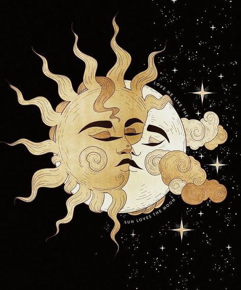 Moon And Sun Painting, Beautiful Pencil Drawings, Sun Drawing, Sun Painting, Sun And Moon Drawings, The Sun And Moon, Moon And Sun, Moon Drawing, 카드 디자인