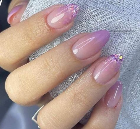 Speak Now Nails, Purple And Gold Nails, Unghie Sfumate, Lilac Nails, Hello Nails, Subtle Nails, Blush Nails, Cute Gel Nails, Thanksgiving Nails