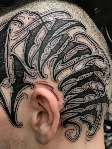 Head Lettering Tattoo, Chicano Font, Tattoo Calligraphy, Fancy Script Font, Chicano Lettering, Bat Jewelry, Gangsta Tattoos, Chicano Tattoo, Head Tattoo