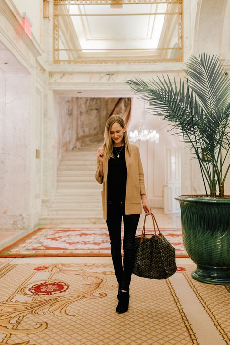 Sharing all the details from the Plaze Hotel NYC. If you're planning a trip to New York City, you should definitely put The Plaza on your list. Jcrew Sweater Blazer, J Crew Sweater Blazer, The Plaza Hotel Nyc, Trip To New York City, Goyard Tote, Kelly In The City, The Plaza Hotel, Nyc Lifestyle, Trip To New York