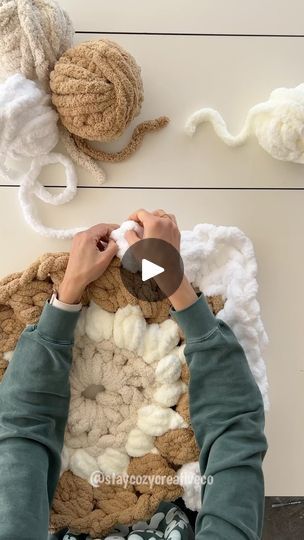 2.8K views · 573 reactions | I’m curious…does anyone want a tutorial on how to hand crochet a granny square?

If not, no worries! I’ll just keep going on my own little journey 🥰 but if yes, then let me know in the comments!

Stay cozy,
Jess

🧶 Chenille yarn available on my website 🫶🏼 StayCozyCo.com (p.s. it’s on sale!)

#handcrochet #handcrocheted #handcrocheting #crochet #grannysquare #grannysquares #howtocrochet #crochetforbeginners #chenilleyarn #handknitting #handknittingyarn #staycreative #fiberart #staycozycreativeco | Jessica | Hand Knitting + Crochet | Hozier · Too Sweet Chenille Granny Square, Chunky Yarn Projects, Crochet A Granny Square, Hand Knitting Diy, Knitting Diy, Hand Knitting Yarn, Chenille Yarn, Just Keep Going, Hozier