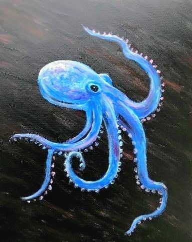 Painted Octopus, Fun Chalk Art, Kristina Webb, Octopus Painting, Jellyfish Painting, Seahorse Art, Sidewalk Chalk Art, Sidewalk Art, Pastel Sec