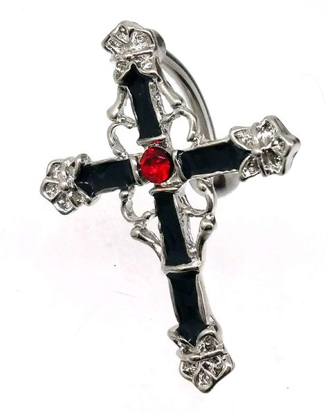 Cross Belly Ring, Goth Belly Piercing, Cross Belly Piercing, Gothic Belly Button Piercing, Cross Belly Button Piercing, Goth Belly Button Piercing, Goth Piercings, Reverse Cross, Stomach Piercings