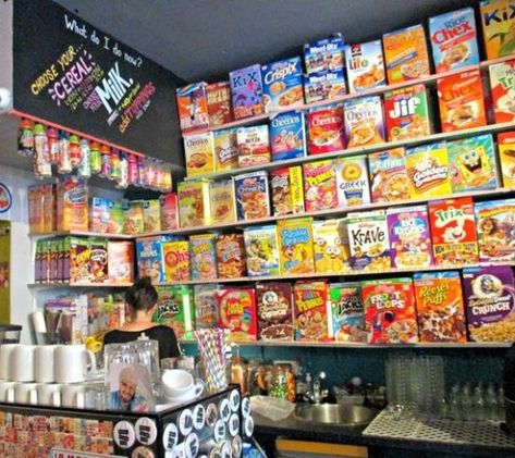 The Cereal Killer Cafe is one of the 10 coolest cafes in London you have to visit Cereal Cafe, Game Cafe, London Cafe, Cereal Bar, Cereal Killer, Bowl Of Cereal, Cereal Bars, London Baby, London Places