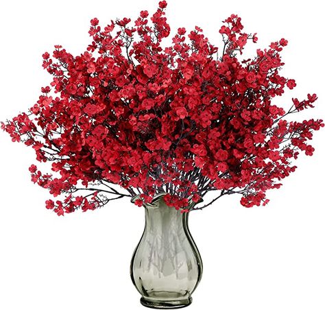 Outdoor Vase, Gypsophila Bouquet, Gypsophila Flower, Round Decoration, Boda Diy, Fall Table Centerpieces, Red Bouquet, Fall Floral Arrangements, Artificial Bouquet