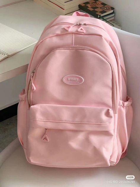 Pink School Bags, Mochila Nike, Uni Bag, Stylish School Bags, School Bag Essentials, My Style Bags, Inside My Bag, Back To School Backpacks, Diy Bags Patterns