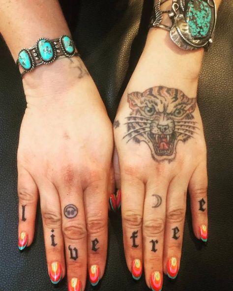 Live Free Tattoo, Best Celebrity Tattoos, Small Couple Tattoos, Uv Tattoo, Hip Tattoos, Lady Bug Tattoo, Knuckle Tattoos, Small Tattoos With Meaning, Small Wrist Tattoos