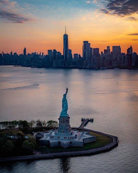 Liberty Enlightening the World, Ellis Island, New York City, New York, USA. Nyc Statue Of Liberty, New York City Aesthetic, Liberty Island, Ellis Island, New York Islanders, Nyc Trip, Vacation Places, New York Travel, City Aesthetic