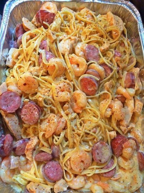 Shrimp And Sausage Pasta, Creamy Cajun Shrimp Pasta, Shrimp And Sausage, Cajun Shrimp Pasta, Shrimp Sausage, Pasta Alfredo, Cajun Shrimp, Shrimp Pasta, Sausage Pasta