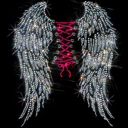 11x14  - CORSET WINGS (stones) - corset, corset wings, Rhinestone, wings, Material Transfer, Wings Rhinestone Clothing Designs, Rhinestone Clothes, Bling Aesthetic, Rhinestone Designs Pattern, Wings Wallpaper, Bling Design, Rhinestone Transfers, Hot Fix, Rhinestone Art