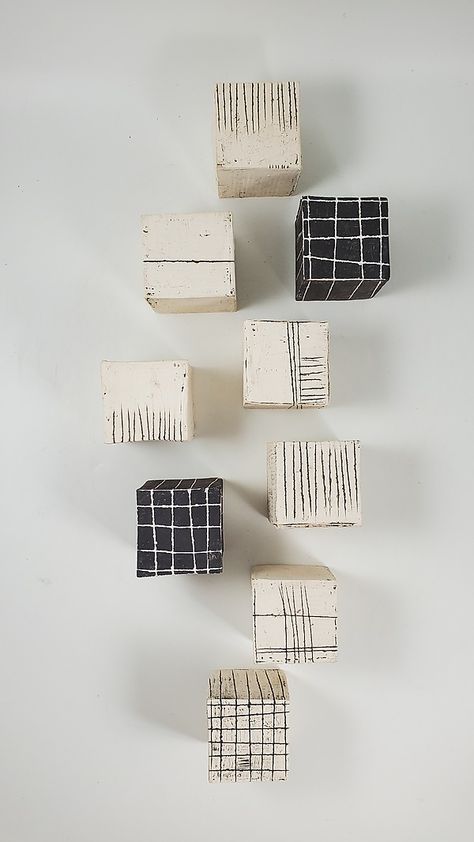 Cube Cascade 2 by Lori Katz (Ceramic Wall Sculpture) | Artful Home Wall Sculptures Art, Line Art On Wall, Ceramic Wall Hangings, Lori Katz, Tactile Wall, Ceramic Stains, Ceramic Wall Decoration, Ceramic Wall Art Sculpture, Pottery Wall Art