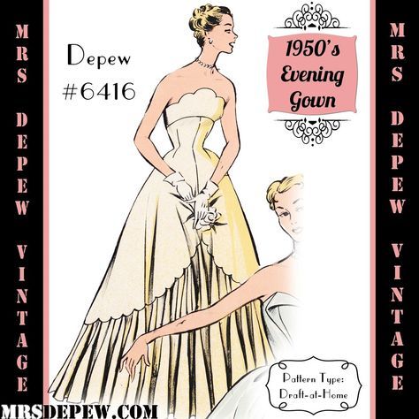 Mail - Sandi Jo - Outlook Gown Sewing Pattern, 1950s Patterns, Wedding Evening Gown, Blithe Spirit, Strapless Evening Gowns, French Pattern, Gown Pattern, Vintage Dress Patterns, Muslin Fabric