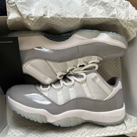 New Never Worn. Size 9 Men. Jordan 11 Cool Grey, Dream Shoe, Air Jordan 11 Retro Low, Grey Jordans, Jordan 11 Low, Jordan 11 Retro Low, Air Jordan 11 Retro, Cement Gray, Shoes Air