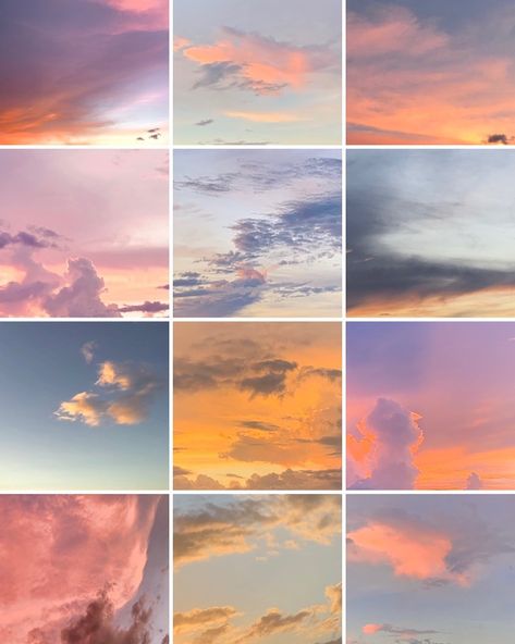 Sky Colours Clouds Collage, Colors Moodboard, Cotton Candy Skies, Beauty Nature, Sky Color, Pictures To Paint, Color Themes, Cotton Candy, Mood Board