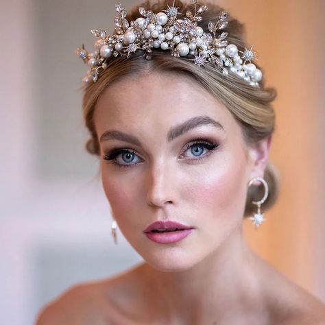 bridal hair accessories • Instagram Brides With Tiaras, Necklace Design Ideas, Cameo Pendant Necklace, Hair Jewels, Hair Accessories Boho, Tiara Hairstyles, Luxury Necklace, Necklace Design, Cameo Pendant