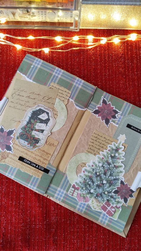 Christmas theme/ Navidad inspo journal Christmas Journal Ideas Aesthetic, Scrapbook Ideas Christmas, Christmas Scrapbook Ideas, Christmas Journal Ideas, December Journaling, Christmas Journal Pages, Christmas Journaling, Winter Journal, Handcrafted Christmas Cards