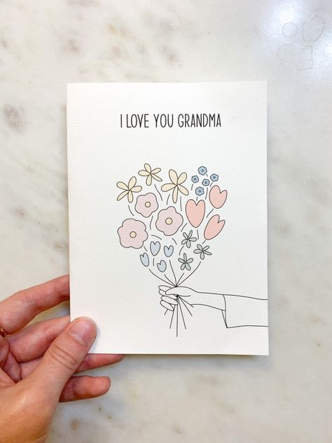 Grandma Birthday Card I Love You Grandma Cards for Grandma - Etsy Australia Cards For Grandma, Birthday Day Card, Grandma Cards, Happy Birthday Grandma, Grandma Birthday Card, Mother's Day Gift Card, Anniversaire Diy, Birthday Card Drawing, Card Inspo