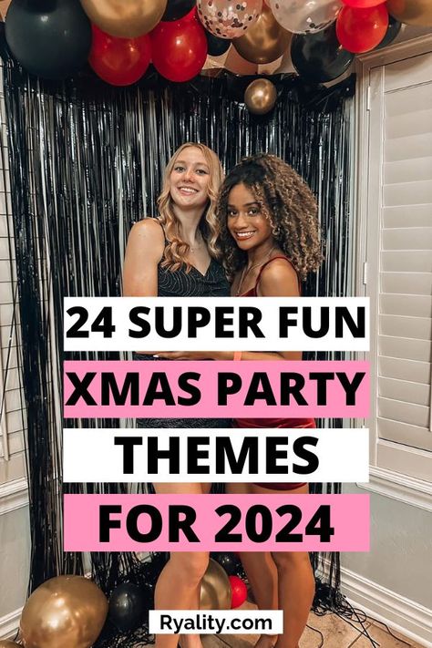 absolutely love the dress up christmas party themes ideas Christmas Theme Party Dress, Party Ideas Themes Adults, Christmas Glow Party, Pajama Party Decorations Ideas, Girls Christmas Party Themes, Christmas Party Dress Up Themes, Ladies Christmas Party Themes, Dress Up Themes For Parties, Themes For Christmas Party